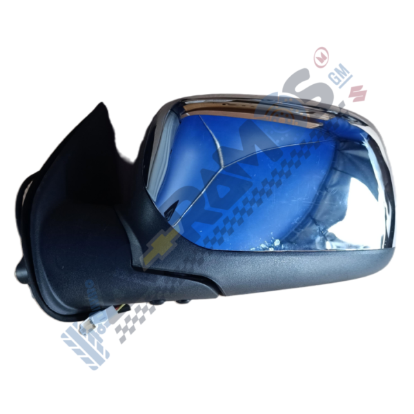 2 - Autorepuestos Ramos Automotive side-view mirror with black housing and blue-tinted glass.