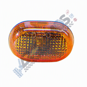 Designer 1 Orange automotive turn signal light lens isolated on white background