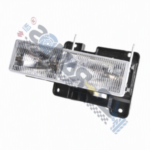 Designer Rear car tail light assembly with a clear lens and black mounting housing on a white background