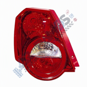 Red car taillight assembly with a clear reverse-light lens section