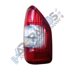 Designer 2 Tail light from a car: red outer lens with a clear inner lens, photographed against a white background.