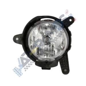 Designer - Autorepuestos Ramos Round car fog light assembly with black plastic housing and mounting tabs, reflective interior.