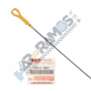 Yellow-handled engine oil dipstick with a long black rod, used to check oil level in a Suzuki vehicle. Marked with part number 16910-78K01 on the label.